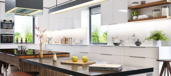 Remodeled Kitchen With Light Cabinets and Wood Accents