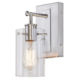 Brushed Nickel Hampton Bay Regan 1-Light Vanity Light with Clear Glass Shades