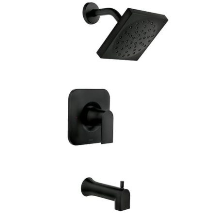 Matte Black Moen Genta Single-Handle 1-Spray Tub and Shower Faucet