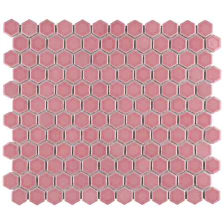 Blush Merola Tile Tribeca Porcelain Mosaic Tile