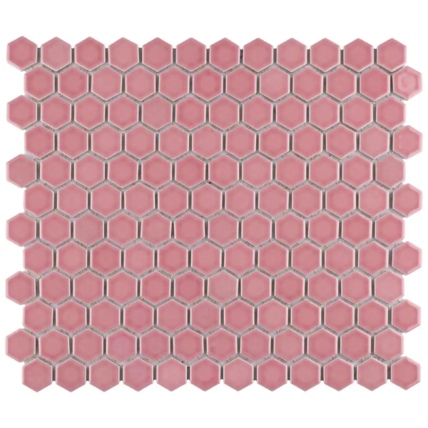 Blush Merola Tile Tribeca Porcelain Mosaic Tile