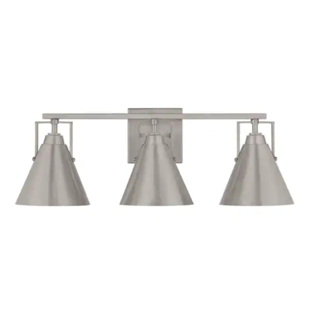 Brushed Nickel Home Decorators Collection Insdale 3-Light Modern Industrial Bathroom Vanity Light